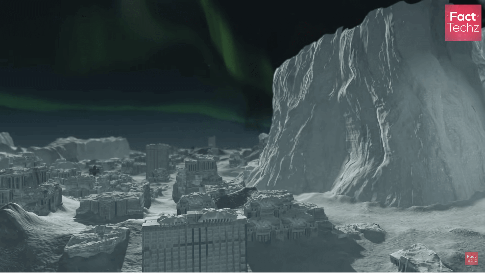 City after freezing of the earth.