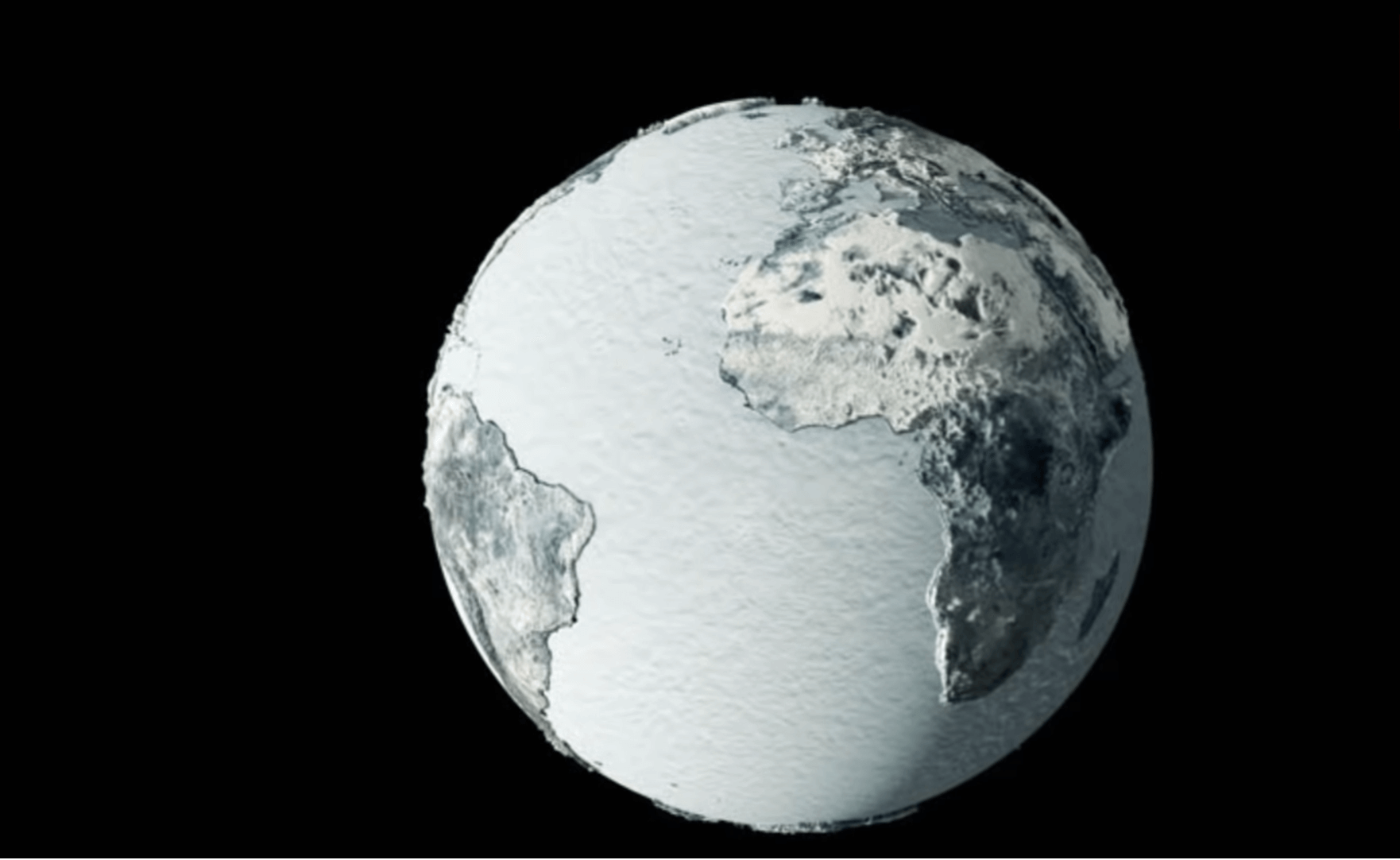 In the extreme lower temperature all the water is frozen and the earth looks like this